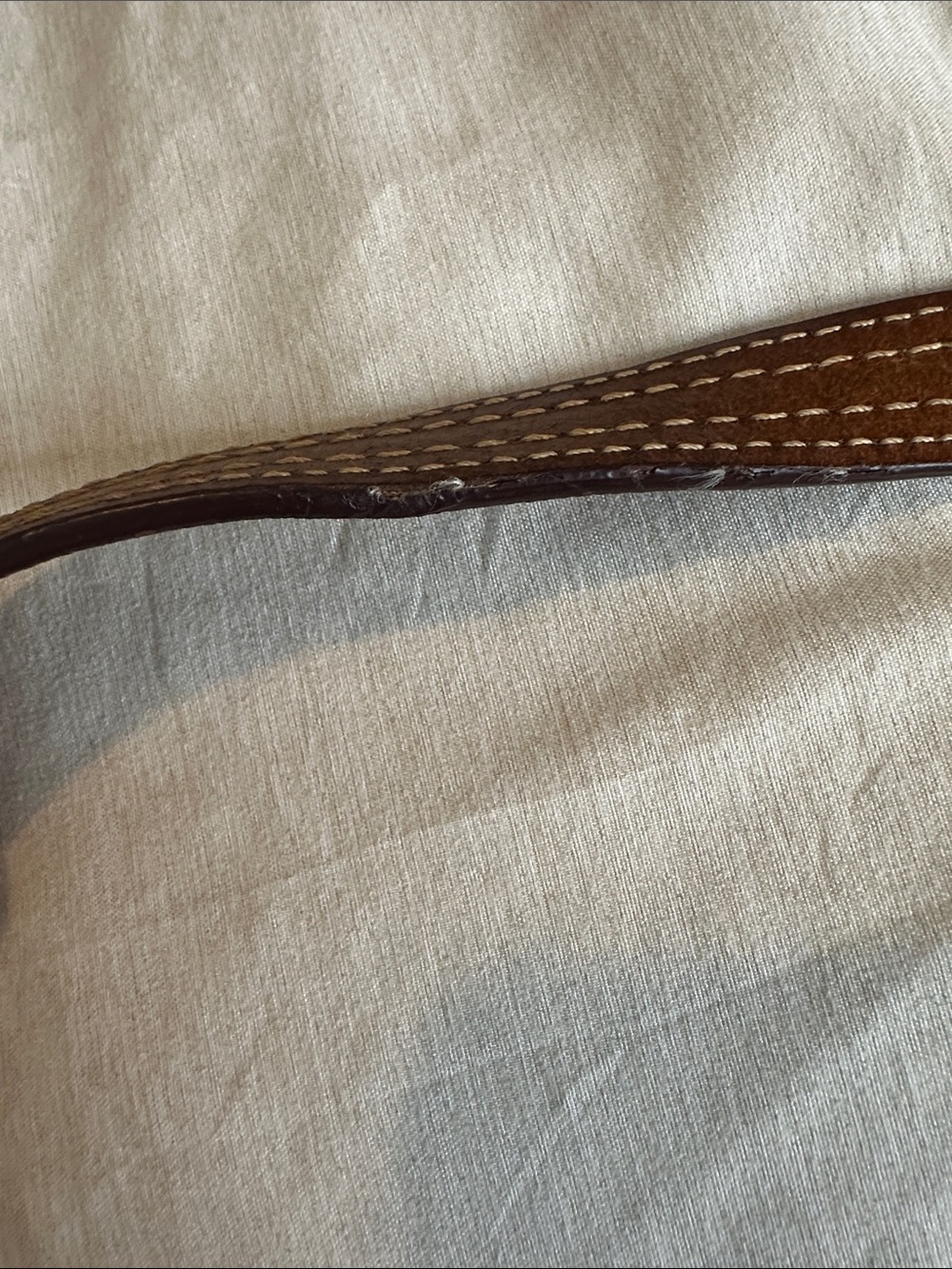 Black Leather Shoulder Bag with Brown Strap - Picture 3 of 6